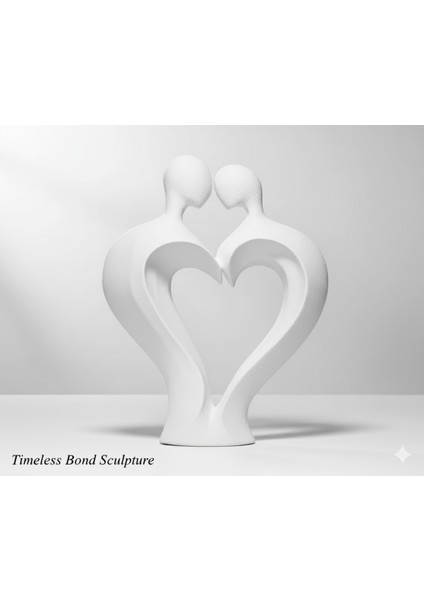 Minimalist Aşk Temalı Sonsuz Bağ Heykeli - 11 cm / 3D Yazıcı Baskısı