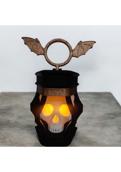 Kafatası Dekor 3D Lamba – Pla Malzeme – 25 cm