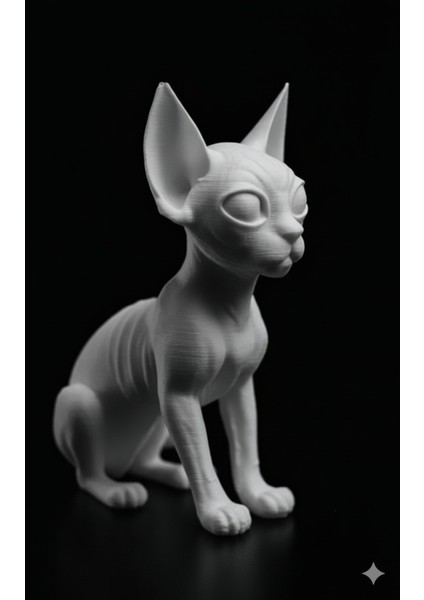 Mistik Zarafet: Sfenks Kedi Figürü - Boyasız 3D Baskı Sanat Objesi (15 Cm) fiyatları