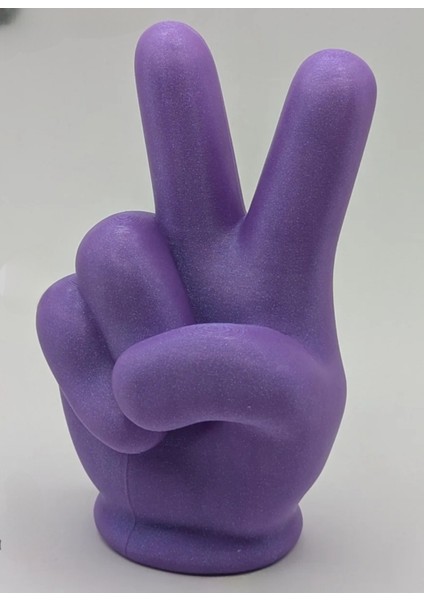 Eğlenceli 3D Baskı Peace Işareti - Mor, Siyah ve Beyaz Seçenekleriyle!