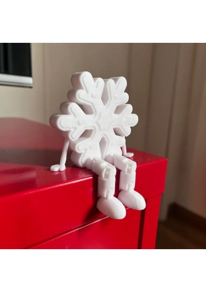 Sallanan Bacaklı Sevimli Kar Tanesi Figürü - Şık Masa/raf Dekoru 2 Adet