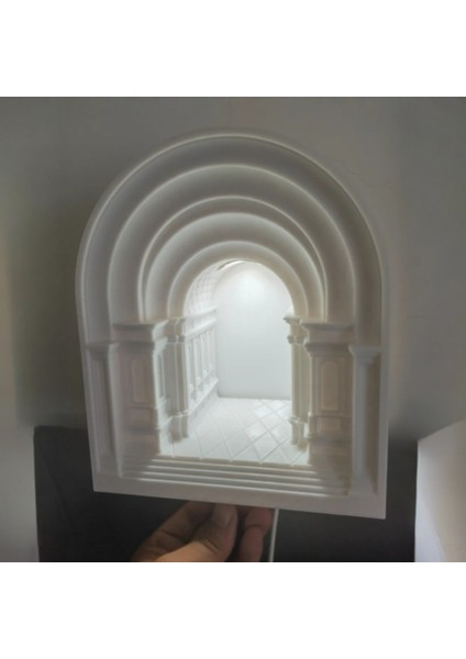 Gotik Kemer Işık Lambası - 3D Baskı Pla Dekoratif Avize (22X18X12 Cm) modelleri