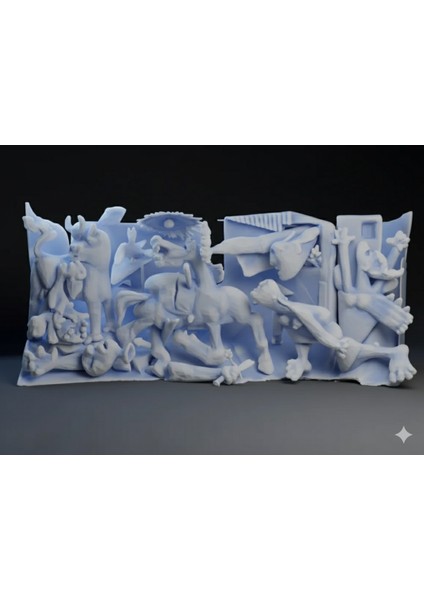 Picasso Guernica 3D Baskı Heykel | Tarihi Sanat Eseri Minyatür Dekoratif Obje