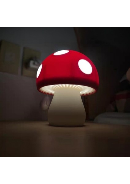 Nostaljik Mantar Tasarım 3D Baskı Masa ve Gece Lambası - USB Girişli