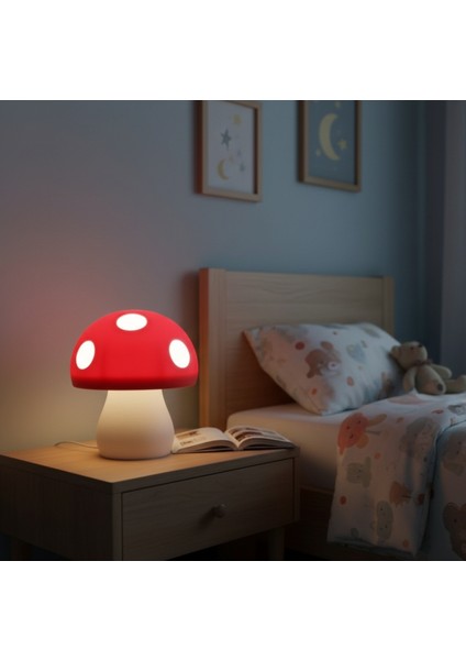 Nostaljik Mantar Tasarım 3D Baskı Masa ve Gece Lambası - USB Girişli fiyatları