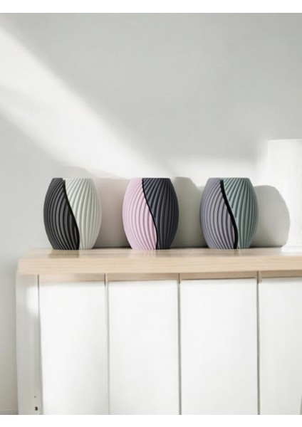Modern Spiral Tasarım Vazo 2 Parça
