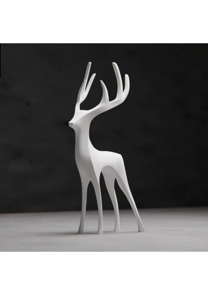 Dekoratif Geyik Heykeli – Modern Tasarım 25 cm (Pla Malzeme, 3D Yazıcı Baskı)