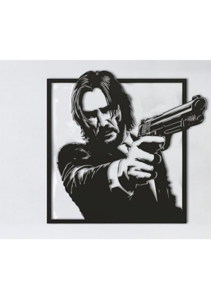John Wick Pla Duvar Dekoru - 3D Baskı Sanat Eseri | 21X21 cm