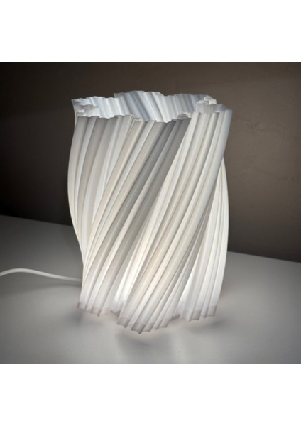 Dekoratif 3D Yazıcı Baskı Abajur – Pla Malzeme, 15 cm