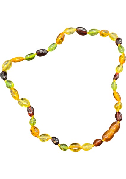 Çok Renkli Naturel Damla Kehribar Çocuk Diş Kolyesi fiyatları