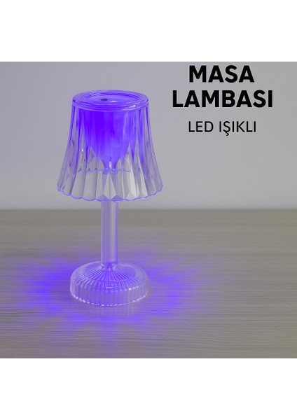 Renk Değiştiren Kristal Masa Lambası – USB ile Çalışır, Uzaktan Kumandalı LED Dekoratif Lamba fiyatları