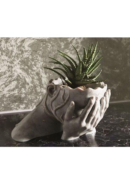 Hüzünle Yeşeren Saksı - 20 cm Modern Tasarım!