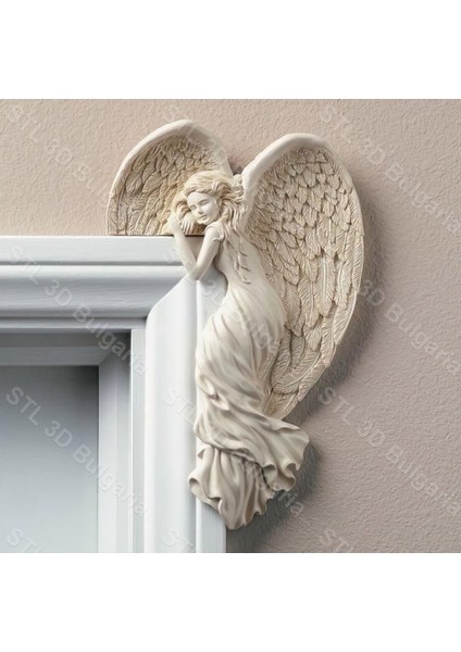 Melek Figür Kapı Köşesi Dekoru - 3D Baskı - Zarafet Temalı Panel