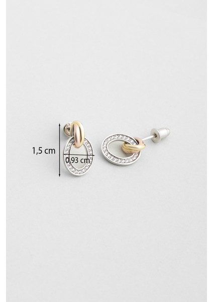 Zamansız Stil 18 Ayar Mix Altın Kaplama Gümüş Küpe modelleri