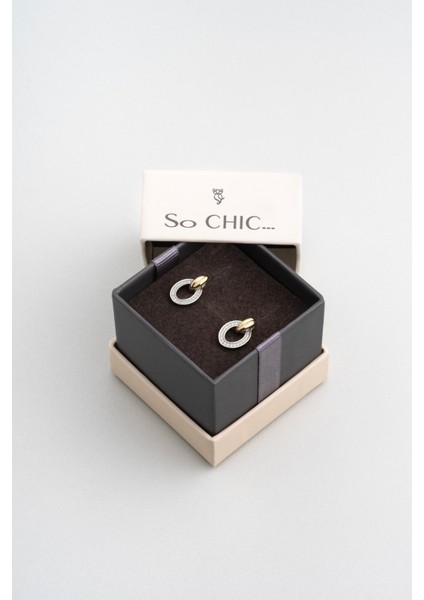 Zamansız Stil 18 Ayar Mix Altın Kaplama Gümüş Küpe indirimleri