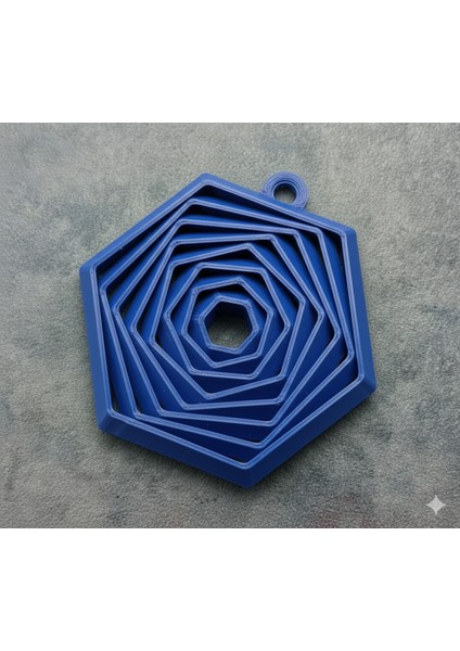 Heksagonik Yankı Geometrik Anahtarlık (2 Adet) - 3D Baskı Sanatı, Şık ve Dayanıklı (Pla Malzeme)
