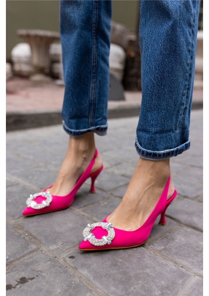 Jarno Kadin Fusya Taş Detay Topuklu Ayakkabi fırsatları