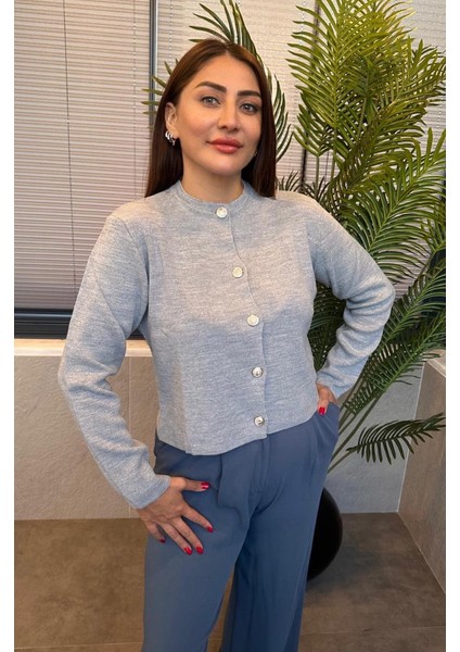 Gri Gümüş Düğmeli Hırka fiyatları