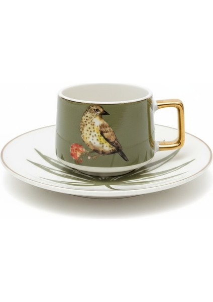 Green Birdy Kuş Figürlü 6 Kişilik Porselen Fincan Takımı indirimleri