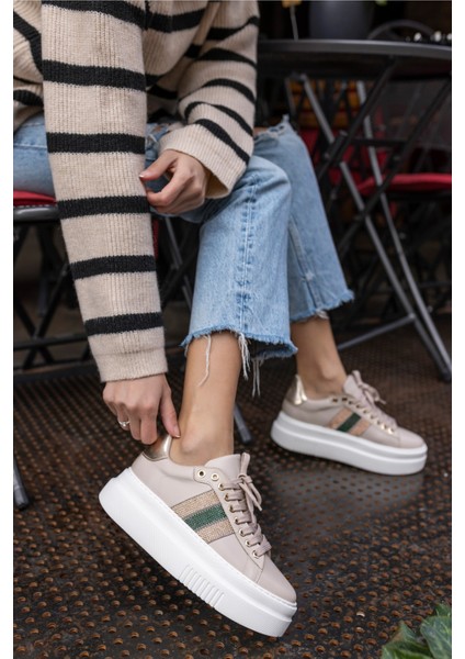 Zanıolo Kadın Bej Taş Detay Sneaker fırsatları