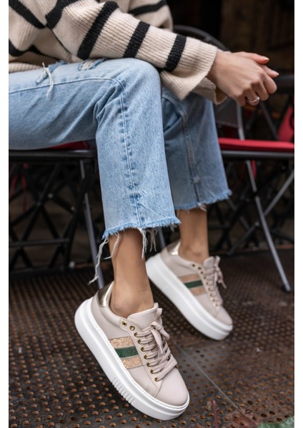 Zanıolo Kadın Bej Taş Detay Sneaker indirimleri