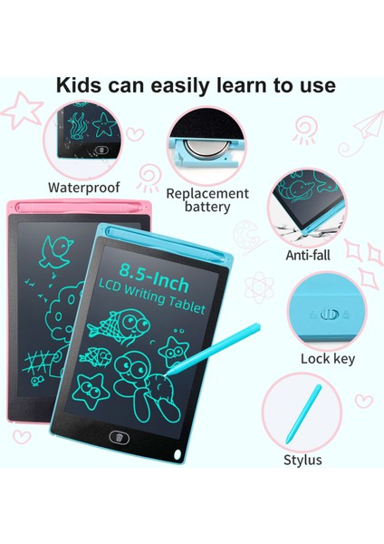 LCD Yazma Tableti Dijital Kalemli Çizim Yazı Tahtası 8.5 Inch (22 Cm) modelleri