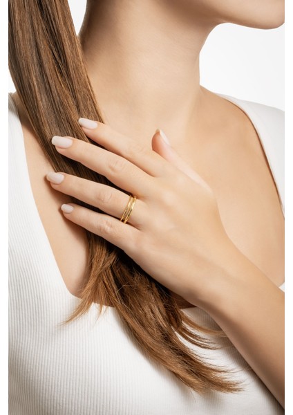 Minimal 18 Ayar Sarı Altın Kaplama Gümüş Ayarlanabilir Yüzük fırsatları