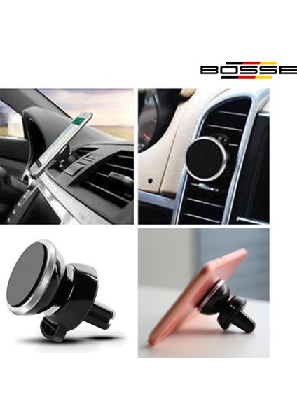 Mıknatıslı Telefon Tutucu Hareketli Ayarlı Izgaraya Geçme Bosse Mix Serisi NT00024