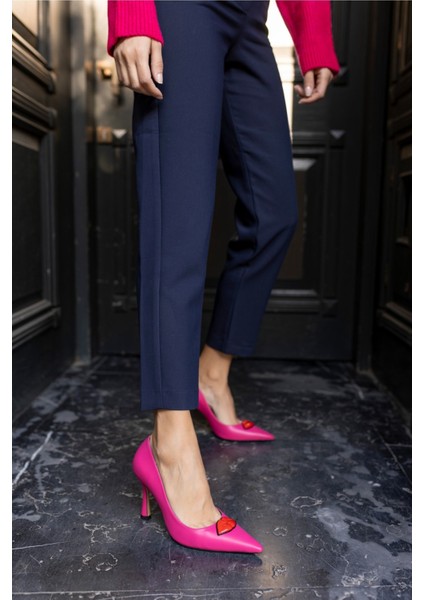 Jessia Kadın Fusya Dudak Detay Topuklu Ayakkabi fırsatları