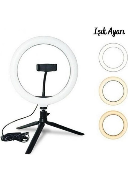 8inç 20CM Youtube Instagram Tiktok Selfiestüdyo Video Fotoğraf Ring Lighttripod LED Halk