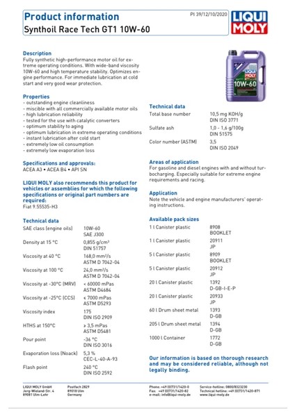 Synthoil Race Tech Gt1 10W-60 5 Litre Motor Yağı ( Üretim YILI:07/2025) modelleri