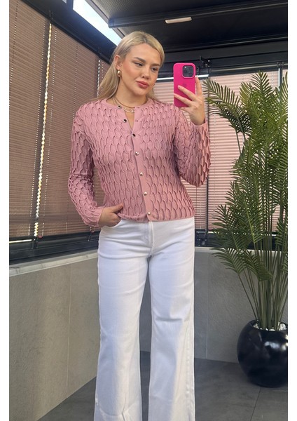 Pembe Bürümcük Hırka