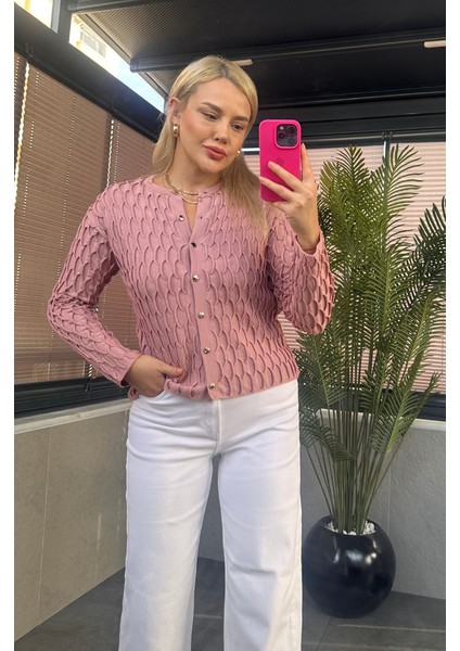 Pembe Bürümcük Hırka