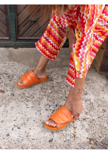 Farah Kadin Orange Gercek Deri Terlik fırsatları