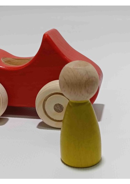 Ahşap Oyuncak Araba Sarı Kırmızı Renk Peg Bebek fiyatları