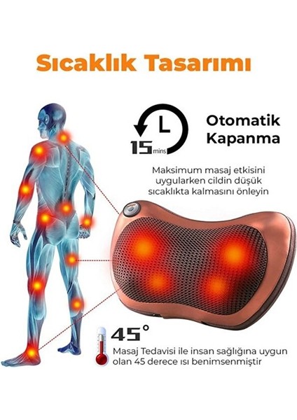 Sonx Boyun Yoğurmalı ve Isıtmalı Çok Fonksiyonlu Masaj Yastığı-8 Toplu Sırt, Bel, Bacak Masaj Aleti fırsatları