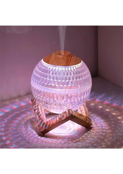 Sonx Renkli Kristal Küre Tasarımlı LED Işıklı Hava Nemlendirici – Sessiz Çalışma ve Ahşap Desenli Kapak fiyatları