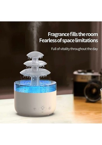 3 Katlı Şelale Yağmur Tasarımlı Ultrasonik Aroma Difüzör – 6 Renk LED Işıklı Hava Nemlendirici modelleri