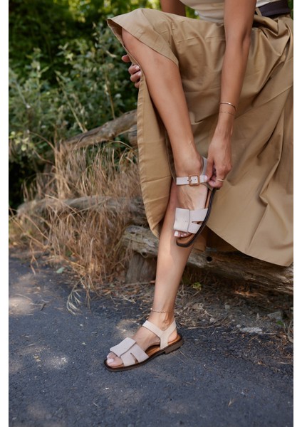 Cicca Kadın Bej Gercek Deri Suet Sandalet fiyatları