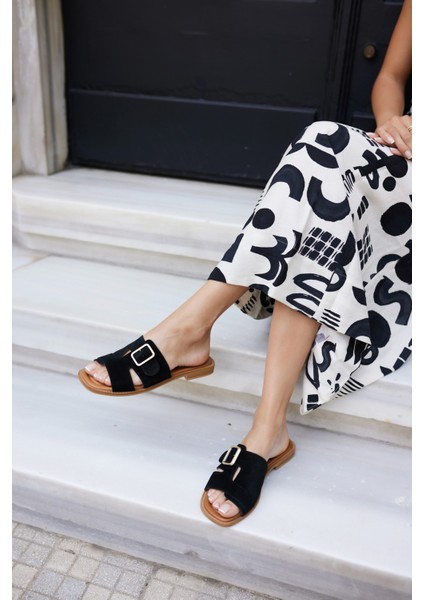 Mezzo Kadın Kahve Suet Toka Detay Terlık fırsatları