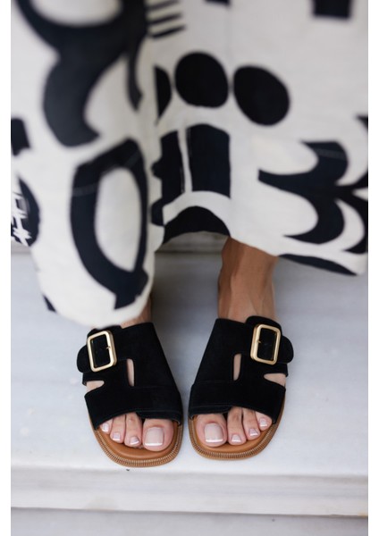 Mezzo Kadın Kahve Suet Toka Detay Terlık