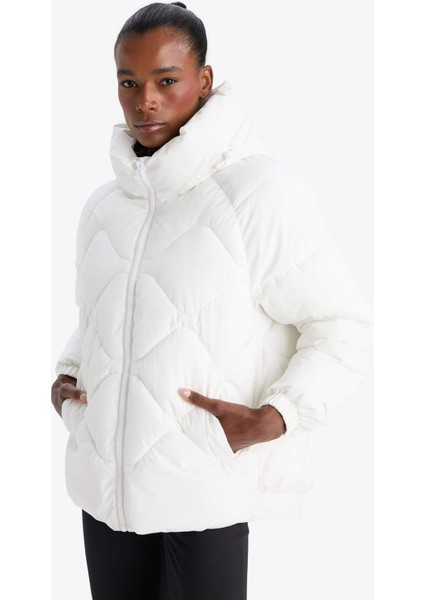 Fit Su İtici Oversize Fit Geniş Kalıp Kapüşonlu Fermuarlı Cepli Şişme Mont E9260AX25AU modelleri