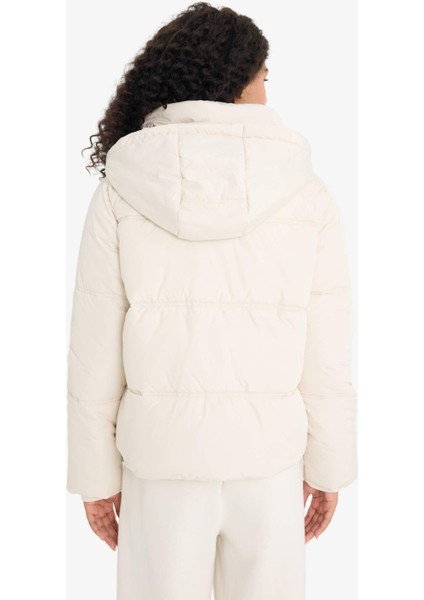 Regular Fit Kapüşonlu Fermuarlı Şişme Mont F1944AX25WN