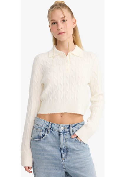 Coool Slim Fit Dar Kesim Polo Yaka KAZAK F1745AX25WN modelleri