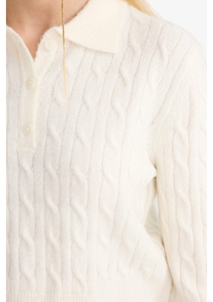 Coool Slim Fit Dar Kesim Polo Yaka KAZAK F1745AX25WN indirimleri