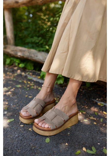 Joey Kadın Taba Suet Dolgu Taban Terlık fiyatları