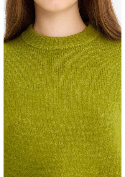 Oversize Geniş Kalıp Bisiklet Yaka KAZAK R6044AZ25WN indirimleri