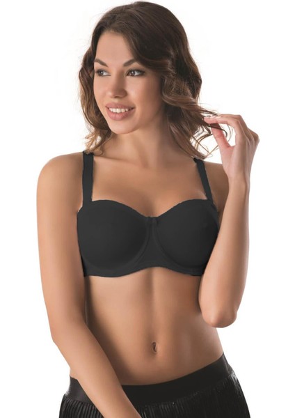 Siyah Mı Emay 159 C Balenli Straplez Toparlayıcı Sütyen