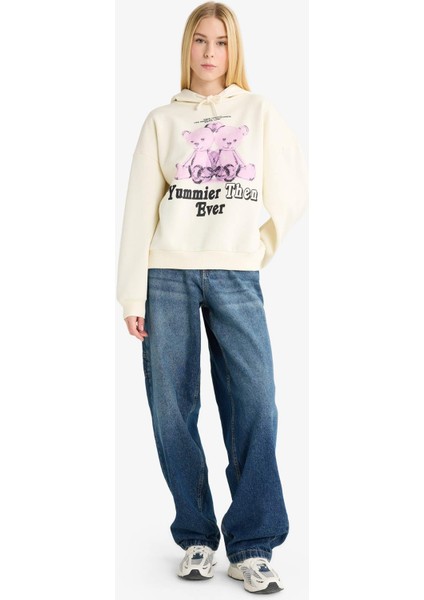 Coool Oversize Geniş Kalıp Kapüşonlu Baskılı KSweatshirt G3884AX25WN fiyatları