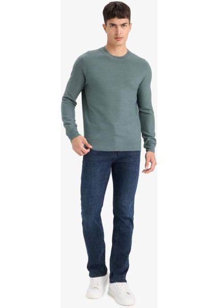 Standart Fit Bisiklet Yaka Basic Dokulu Triko KAZAK F1777AX25AU fiyatları